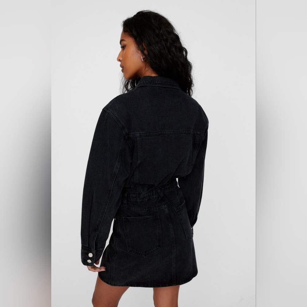 NASTY GAL Long Sleeve Cotton Denim Shirtdress - Picture 4 of 4